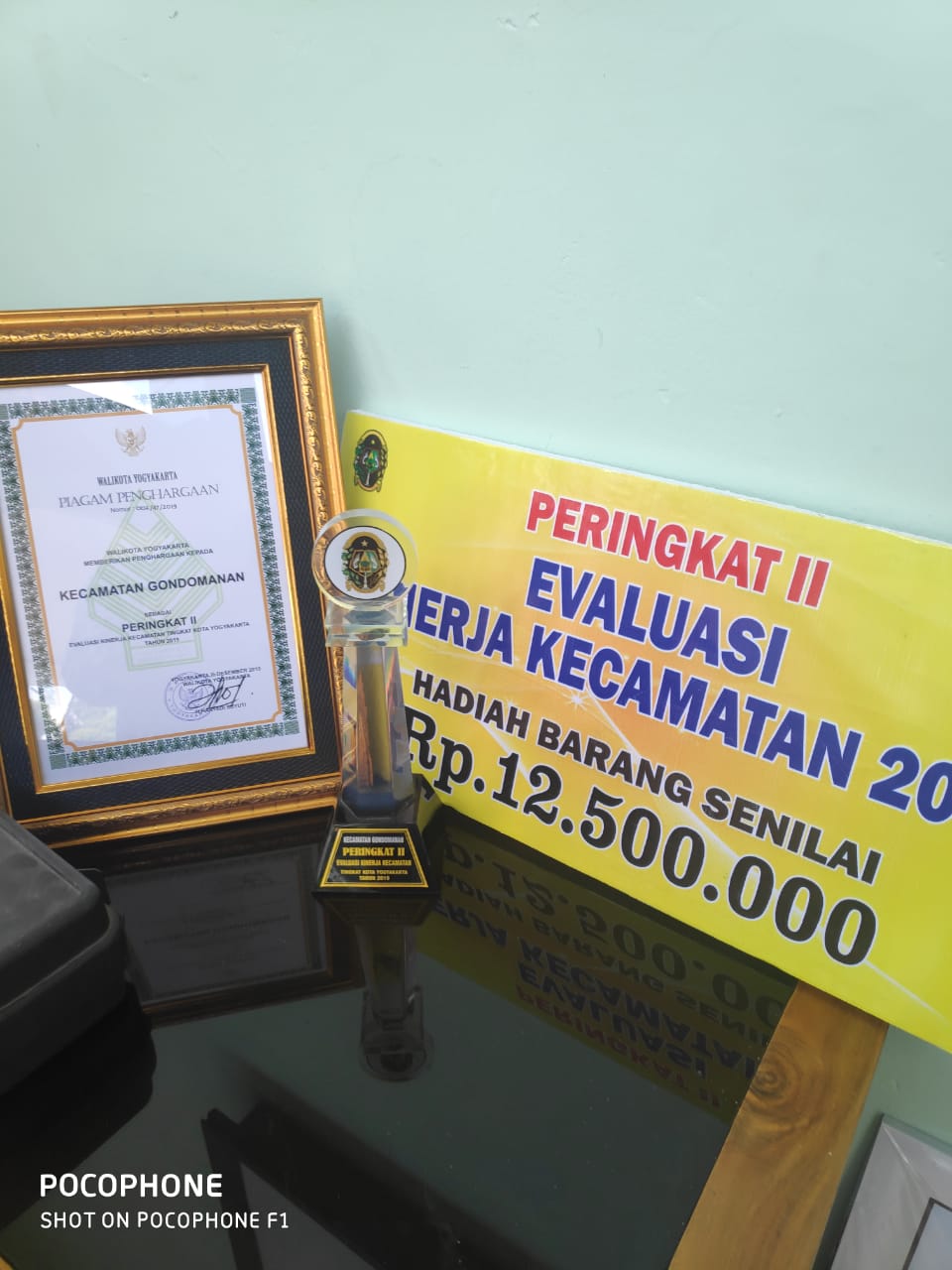 Dalam rangka Lomba Evaluasi Kinerja SKPD , Kecamatan Gondomanan meraih peringkat ke-2 se Kota Yogyakarta